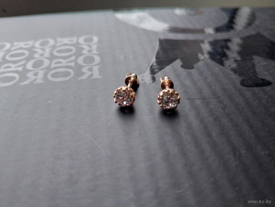 Серьги гвоздики позолота
