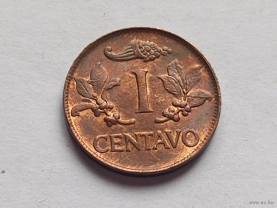 Колумбия 1 сентаво 1969 г. Брак ( раскол штемпеля )