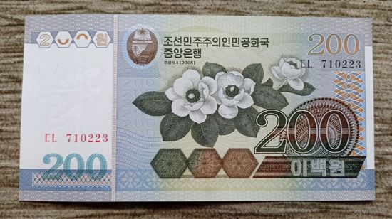 Werty71 Северная Корея (КНДР) 200 вон 2005 UNC Банкнота