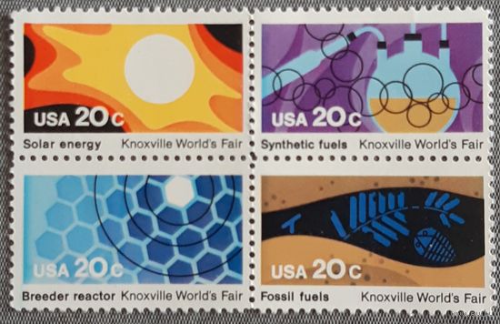 1982  Всемирная выставка в Ноксвилле( серия марок посвящена различным источникам энергии)США