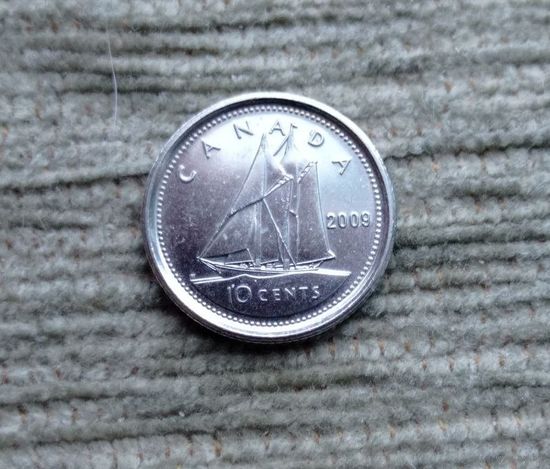 Werty71 Канада 10 центов 2009 Елизавета 2 Корабль гафельная канадская рыбацкая шхуна