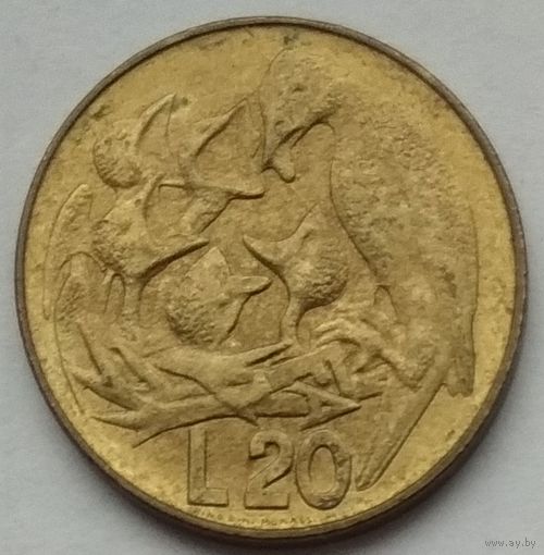 Сан-Марино 20 лир 1975 г. Любовь у животных. В холдере