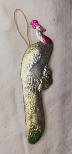 Елочная игрушка "ПАВЛИН", картонаж, СССР, 1950-е