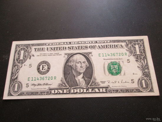 1 доллар США 1995 г., E 11436720 R, XF