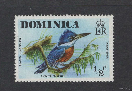 Доминика 1976** Фауна Дикие птицы Красногрудый зимородок (Mi#481)