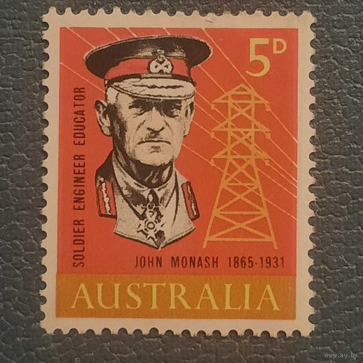 Австралия 1965. Генерал и инжинер John Monash 1865-1931