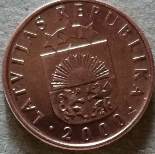 Латвия 2 сантима 2000 г., KM# 21
