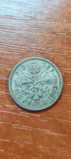 Великобритания 6 пенсе 1963