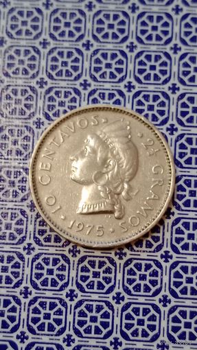 Доминикана 10 сентаво 1975