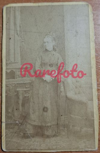1870-е Визит-портрет дама ретро студийное фото фотограф Л. Клювер СПБ