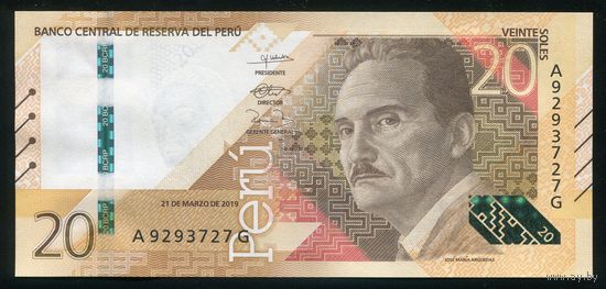 Перу 20 солей 2019 г. P197. Серия A. UNC