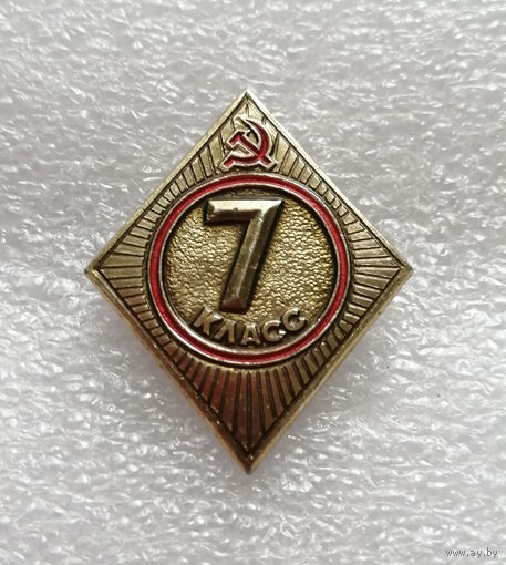 7 класс. Школьный значок #0650-UP17