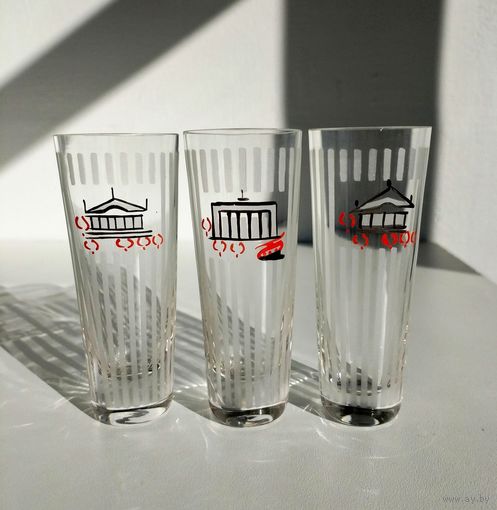 Неман рюмки к графину с видами Минска