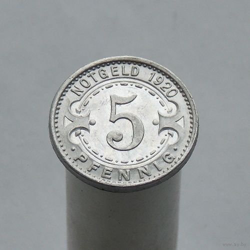 Германия (нотгельды)  5 пфеннигов 1920 Город Штральзунд