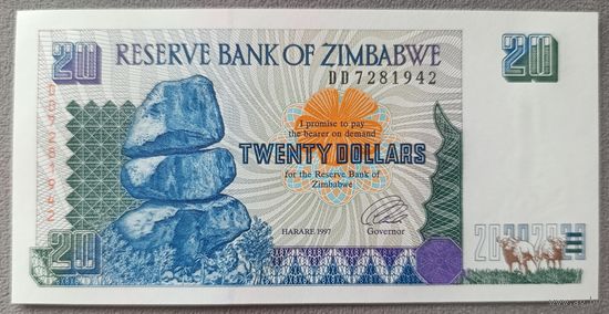20 долларов 1997 года - Зимбабве - UNC