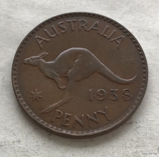Австралия 1 пенни 1938 Георг VI - первый год чекана!