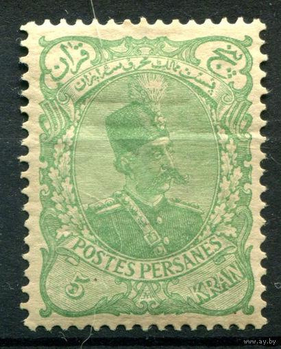 Персия (Иран) - 1897/99г. - шах Музаффар ад-Дин, 5 К - 1 марка - MH, трещинки на клее [Mi 107 I]. #4-W1-103-A-1