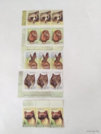 Беларусь 2008  5  сц.по 3 м (15 марок) дик.животные