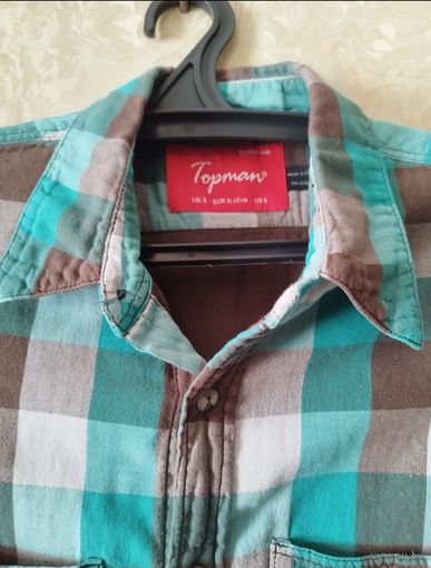 Рубашка Topman клетчатая мальчику школьнику подростку, размер S