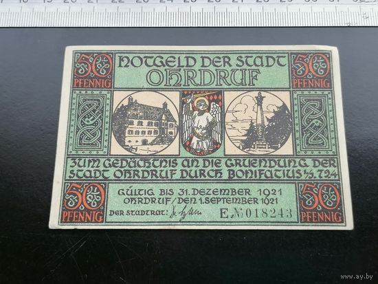 Германия-нотгельд нотгельд Ohrdruf 50 пфеннингов 1921