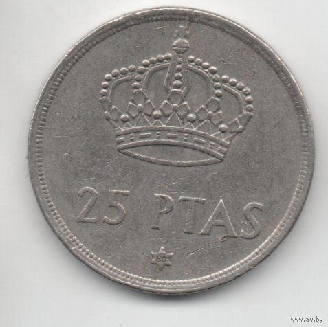 КОРОЛЕВСТВО ИСПАНИЯ  25 ПЕСЕТ 1975 (80).