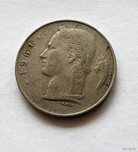 Бельгия 1 франк, 1961 Надпись на голландском - 'BELGIE'