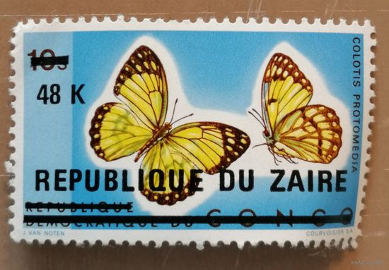 Марка Заир, Конго, фауна, бабочки,