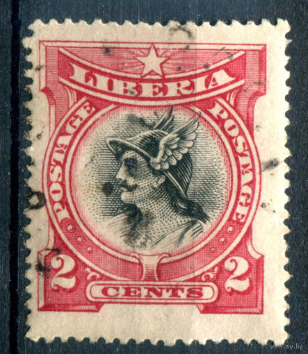 Либерия - 1906г. - Меркурий, 2 с - 1 марка - гашёная [Mi 94]. #4-W1-123-A-1