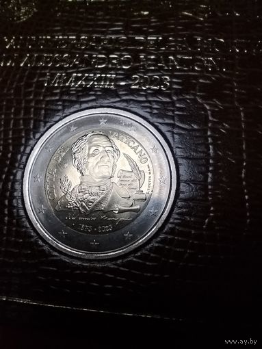 2 евро 2023 Ватикан. Блистер. Юбилейные. 150 лет со дня смерти Алессандро Мандзони. С рубля. (15)