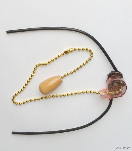 Выкл-дергалка для бра с проводом и цепочкой золото 270мм