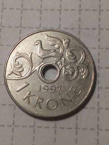 1 крона Норвегия 1997 год