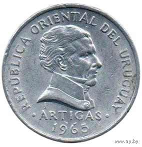 Восточная Республика Уругвай. 50 сентесимо 1965. Хосе Хервасио Артигас
