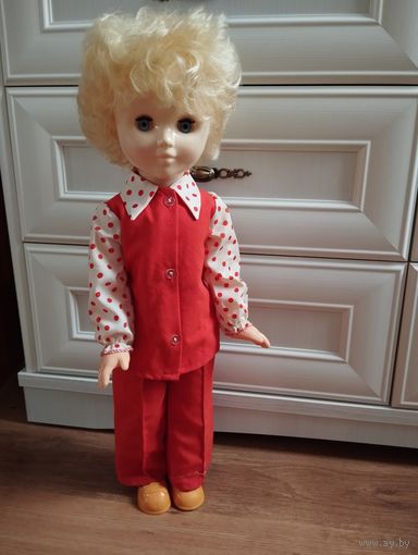 Куколка Саша из СССР в коллекцию высота 58см пластик одежда родная пищик не работает