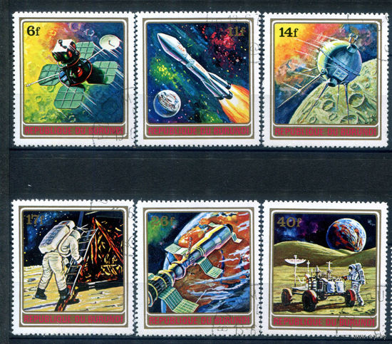 Бурунди - 1972г. - космос - 6 марок - полная серия, гашёные с клеем [Mi 832-837]. #3-Bu-83-B-2