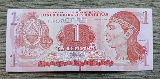 Werty71 Гондурас 1 лемпира 2014 UNC банкнота
