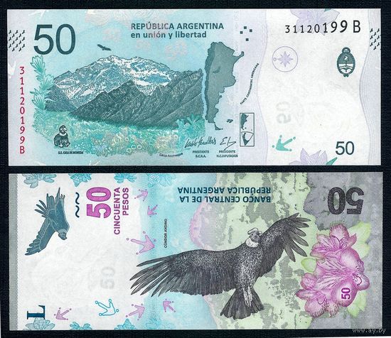 Аргентина 50 Песо 2020 год. UNC
