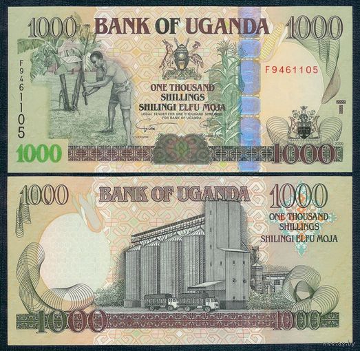 Уганда 1000 шиллингов 2009 год, P-43d, UNC