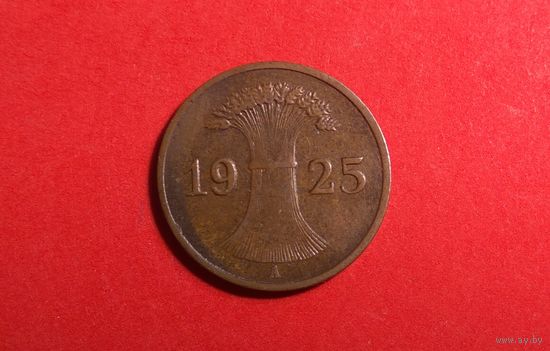 1 пфенниг 1925 А. Германия. Веймарская республика (Рейхсмарка).