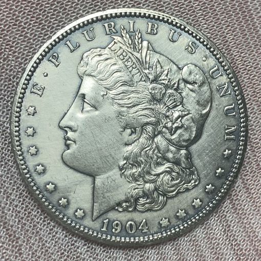 Монета 1 доллар 1904 год. США. Доллар Моргана. Монетный  двор: "O" - Новый Орлеан