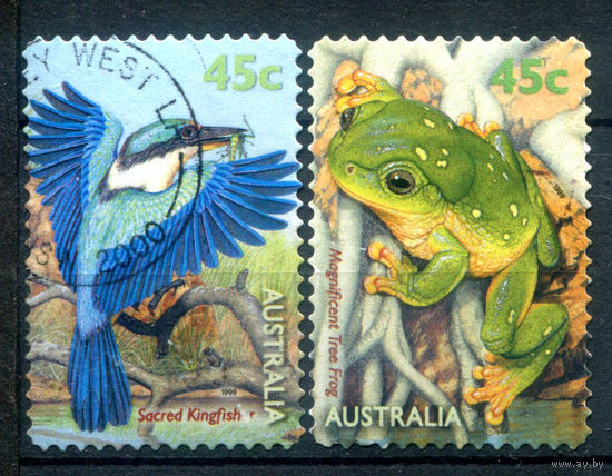 Австралия - 1999г. - фауна - 2 марки - полная серия, гашёные [Mi 1861-1862]. #3-WB-101-A-2