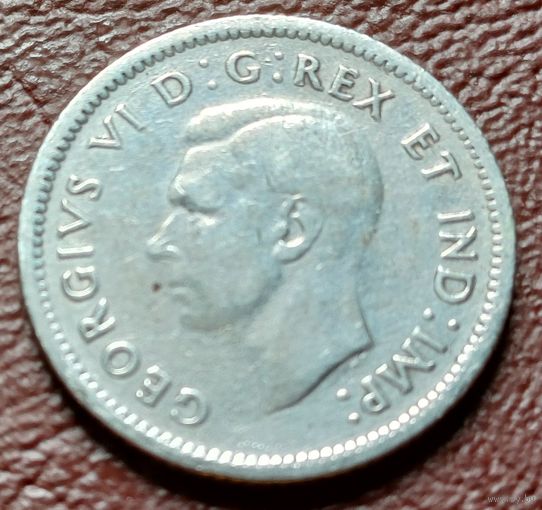 Канада 10 центов, 1942   серебро  ( 1-1-3 )