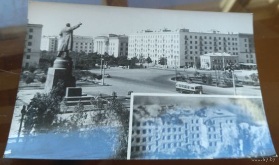 1963 год Волгоград Площадь Ленина Ленин с протянутой рукой