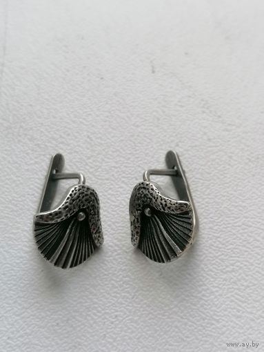Серьги СССР, серебро 925 звезда, торги с Рубля