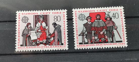 Лихтенштейн 1982г.Марки ЕВРОПА 1982 года Исторические события.Полная серия **