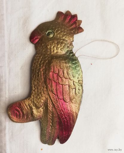 Елочная игрушка "Попугай", картонаж, СССР, 1950-е