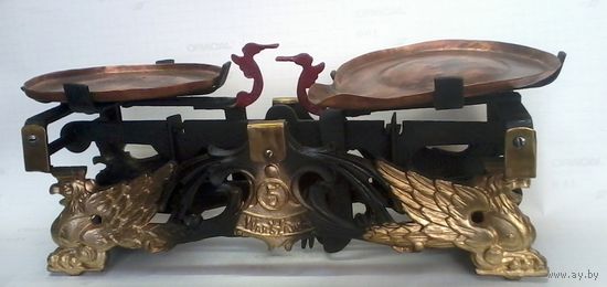 Весы на 5 кг, 1938 год,  "Крылатые гарпии "Sperling", с медными тарелками.