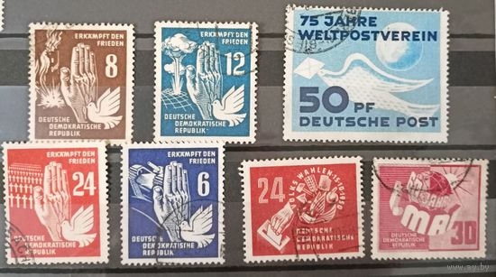 Первые марки ГДР 1949-1950. Михель 95 евро. 4 полных серии.