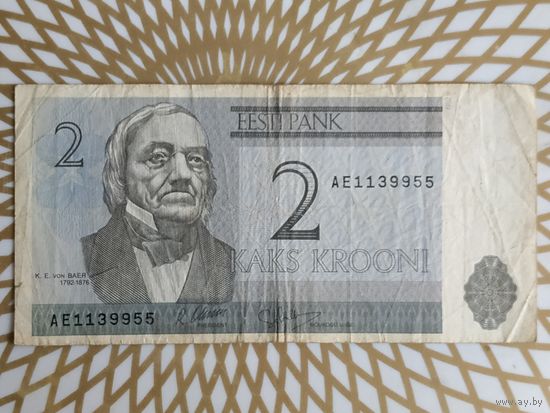Эстония 2 кроны 1992 год.