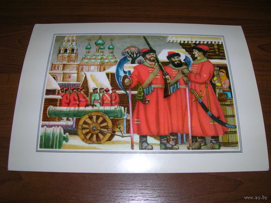 Живопись Москва 21 Семенов 1978 год Стрельцы Большой формат Чистая