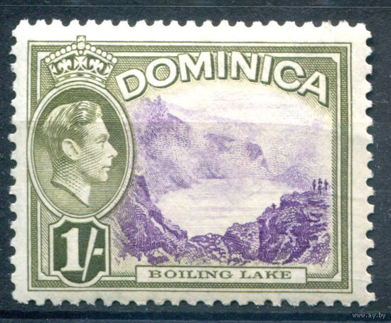 Британские колонии - Доминика - 1938/47г. - ландшафты, король Георг VI, 1 Sh - 1 марка - MH [Mi 102]. #4-B6-116-A-1